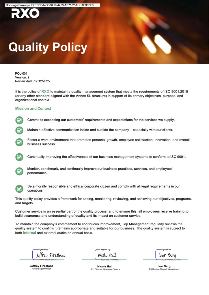 Quality_Policy_2025_RXO_Ver2-724x1024